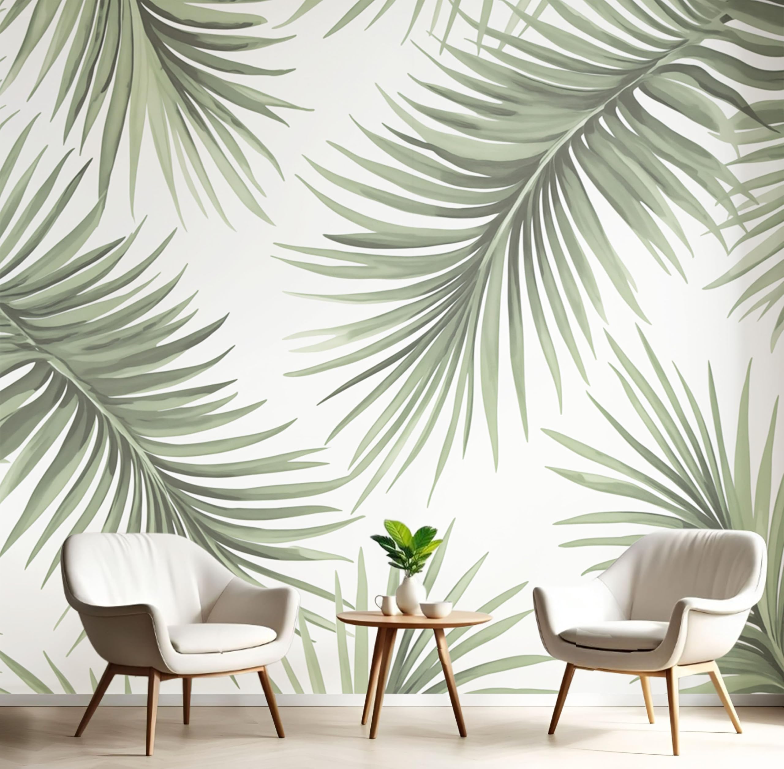 Papier peint feuilles de palmier pour fond de canapé de salon moderne