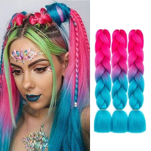 Ombre Braiding Hair, Colored Hair Extensions for braiding 24 Inch