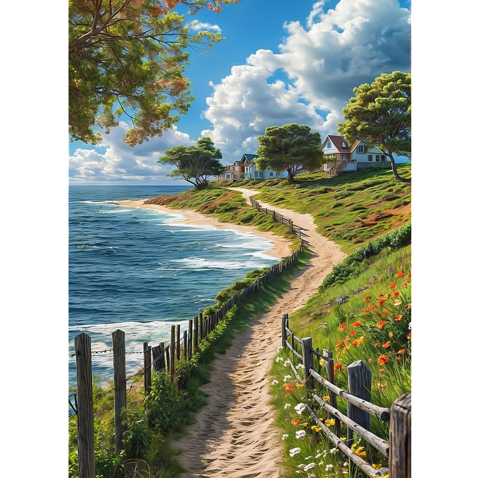 CEOVR Landscape Diamond Painting Kits Adults DIY Diamond Art Kits Adult 30x40cm Coastline 5D Gem Art Craft Set for Leisure Time