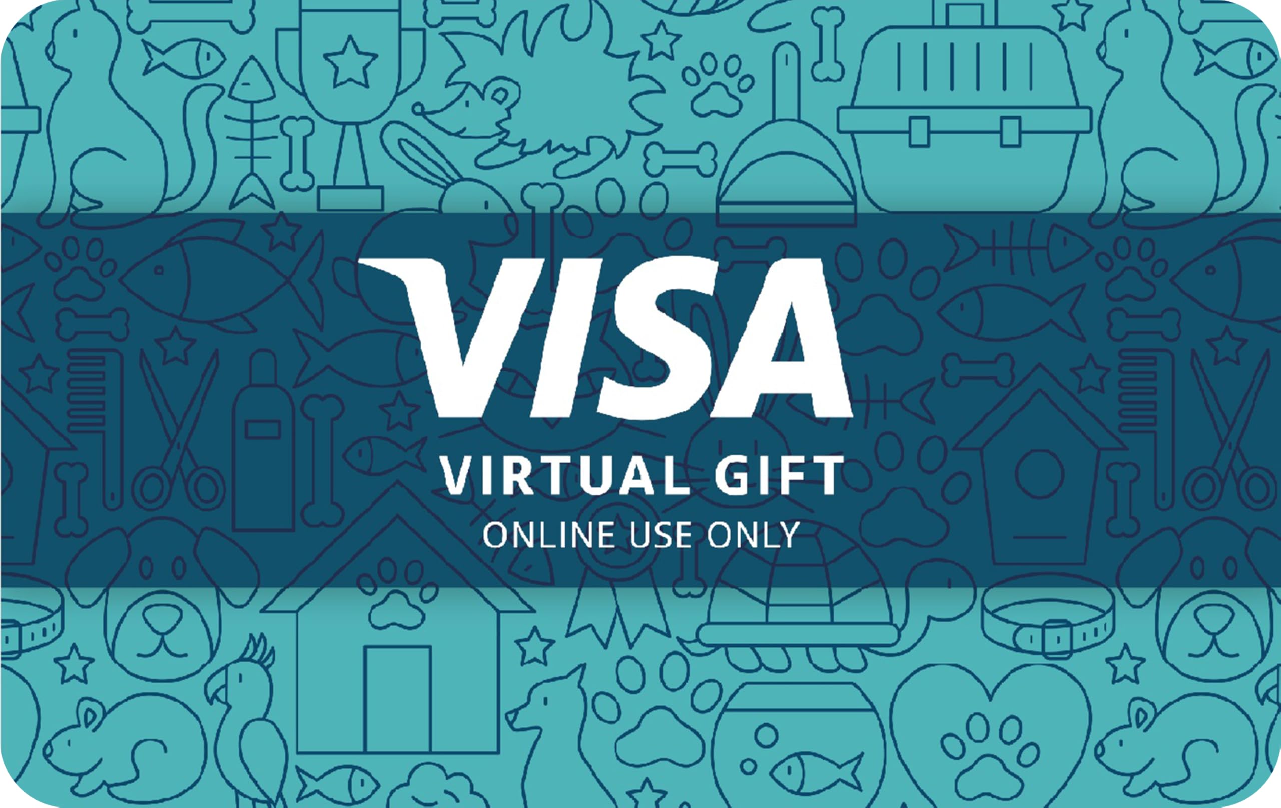 Visa Virtual $100 eGift Card (plus $5.95 Purchase Fee) - For Online Use Only: 100 Pet