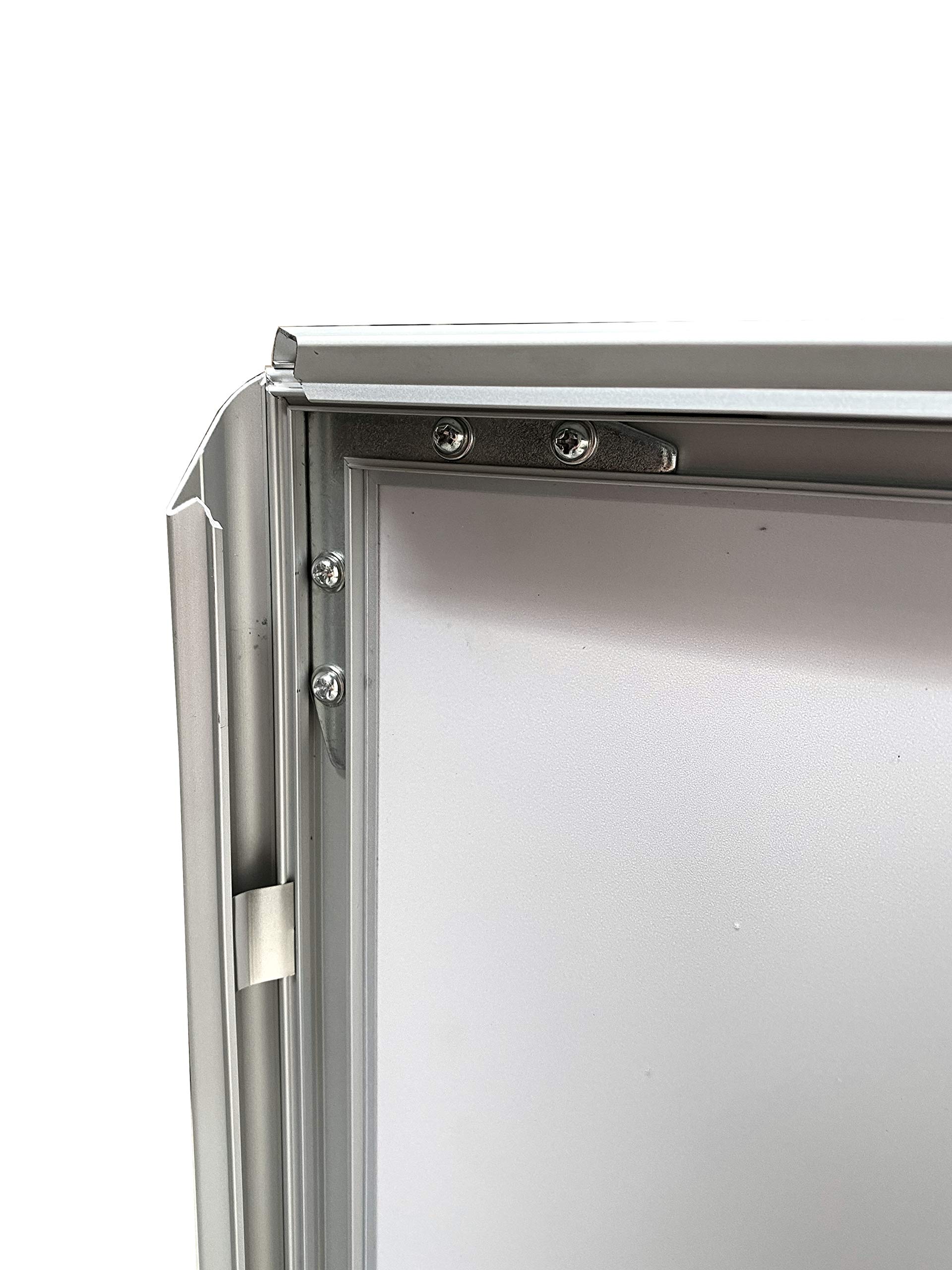 Premium Plakatständer A1 - Auf Rollen, befüllbar, schwenkbar, extrem standfest, Wetterfester High Quality Kundestopper in Silber, Werbeaufsteller für die professioenelle Präsentation