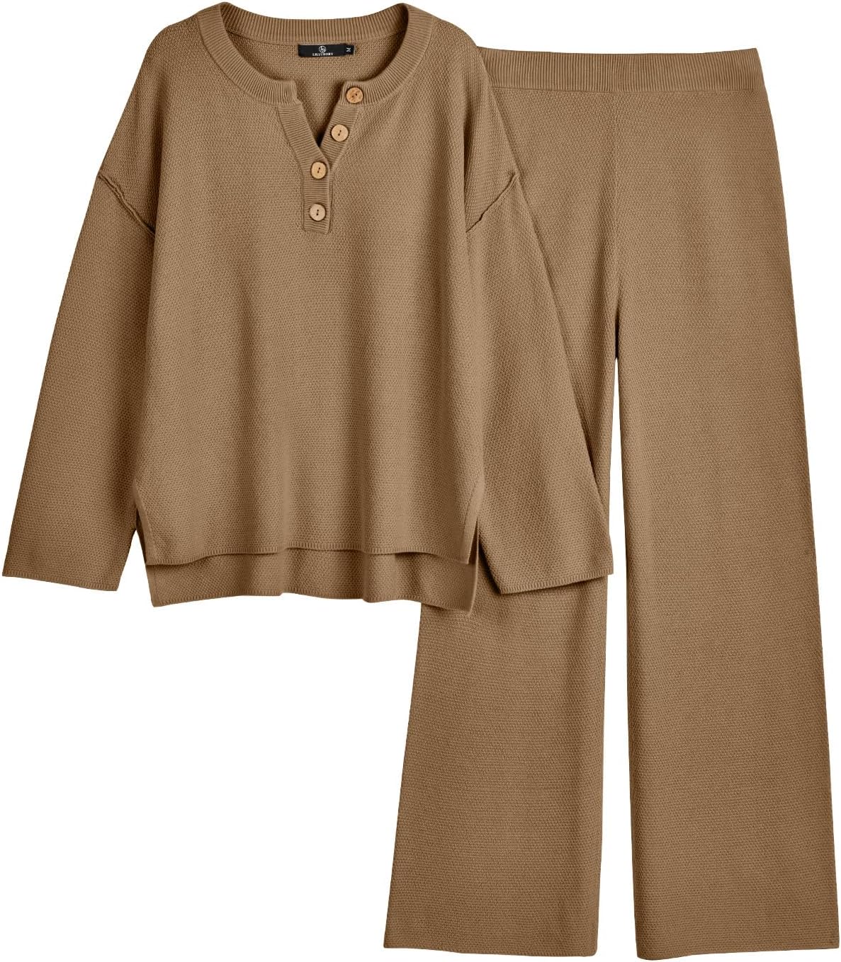 LILLUSORY Women's 2 Piece Lounge Sets Oversized Slouchy Matching Cozy Knit Sets