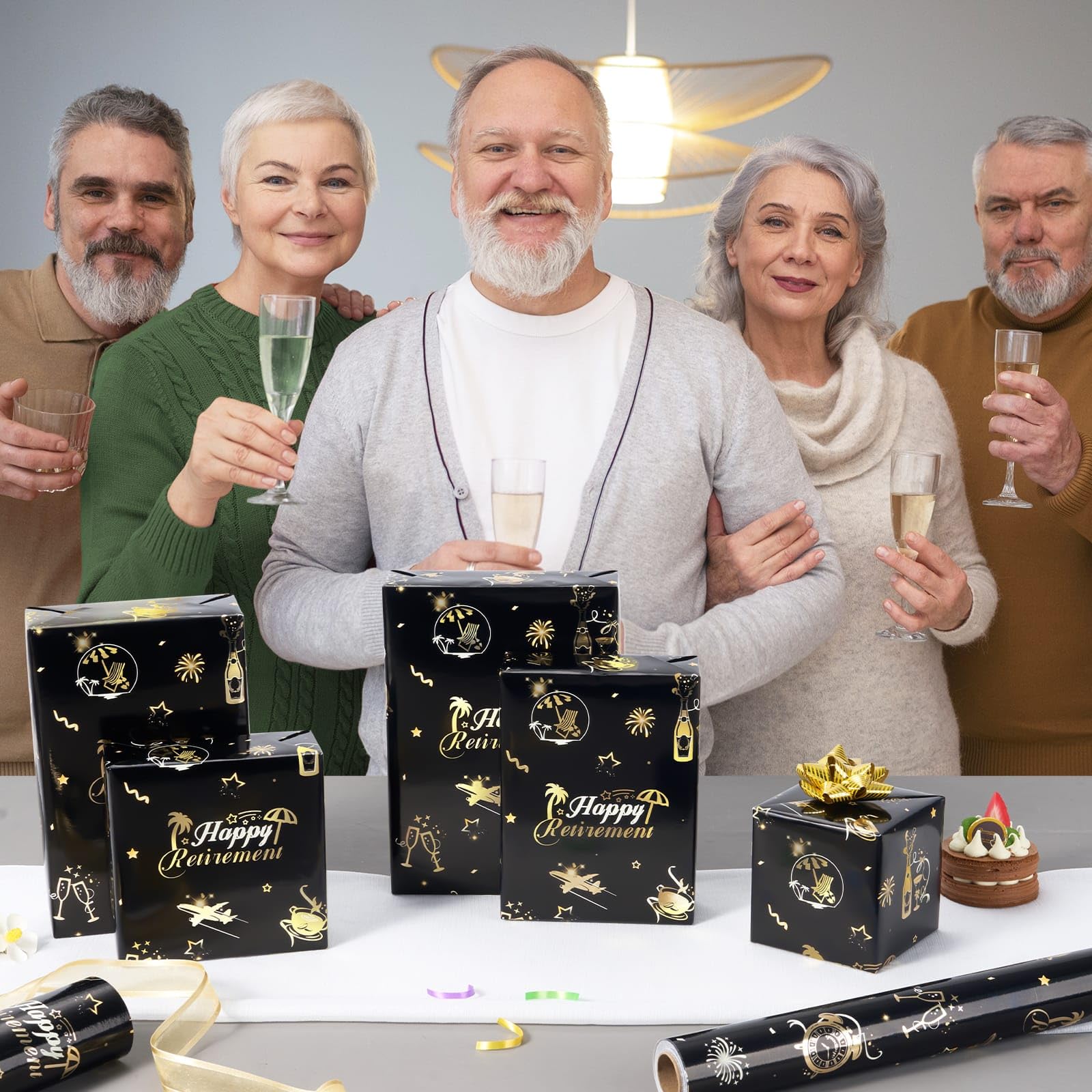 Wenskaart - A4 formaat - Met pensioen - Wit - Multi kleuren - Een Stuk - MAX020