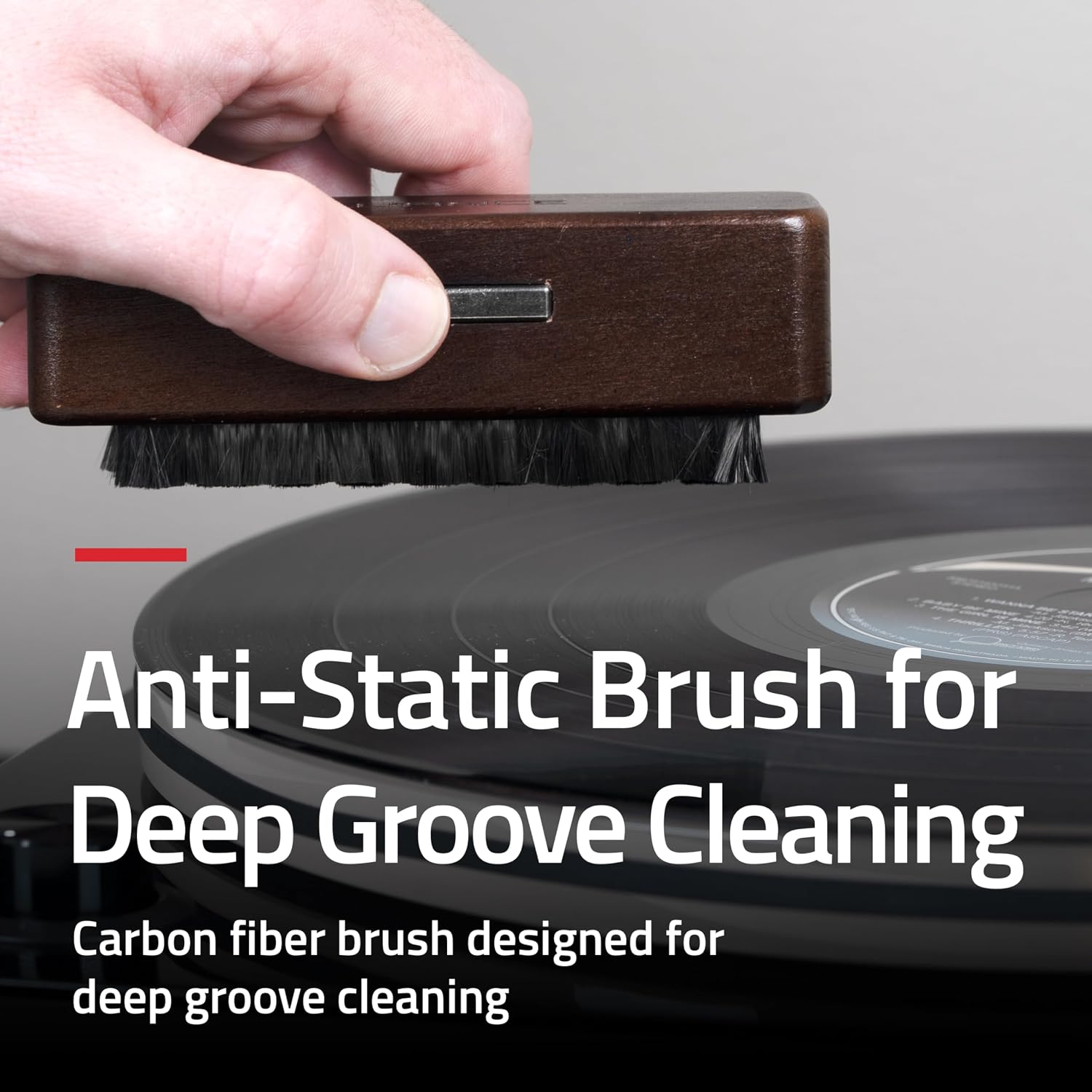 Fluance 2-in-1 Vinyl Record & Stylus Cleaning Kit with Anti-Static Carbon Fiber Brush and Turntable Stylus Brush with Soft Bristles - Precise Vinyl Cleaning Kit to Preserve Sound Quality (VB64)