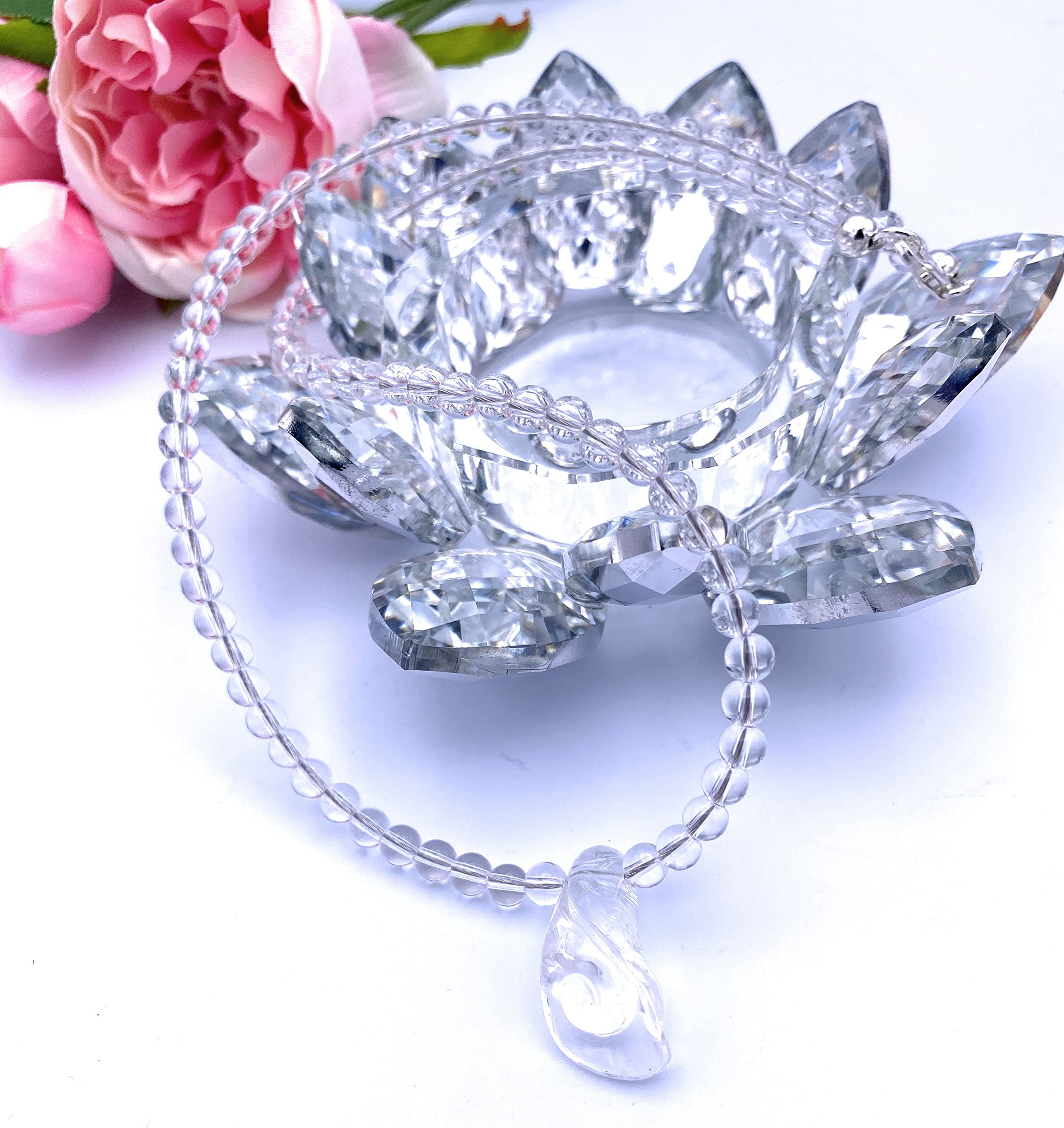 Bergkristall Halskette mit Blume Verschluss 925er Sterling-Silber
