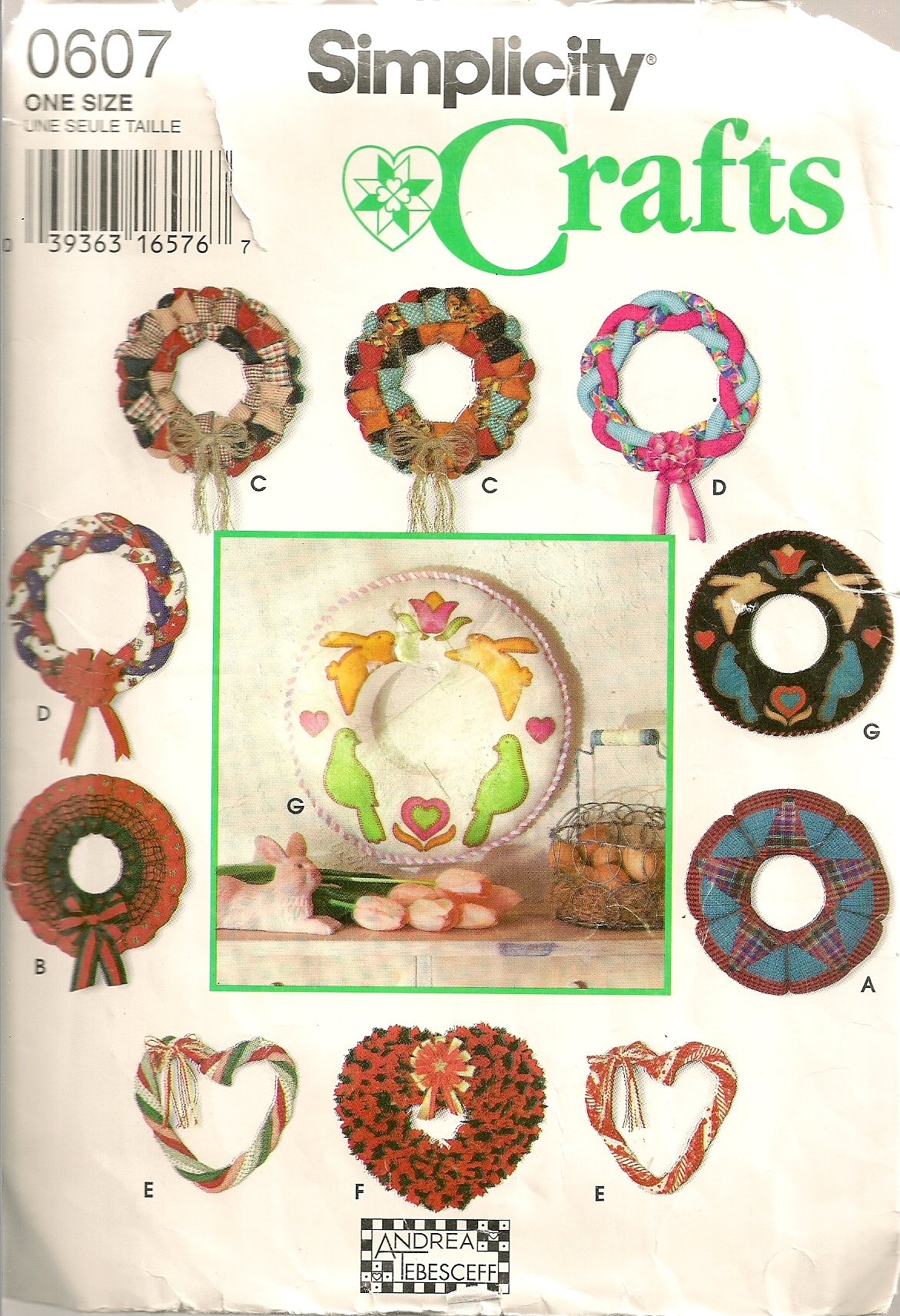 Simplicity Crafts 0607 Sewing Pattern Classis Holday Wreaths