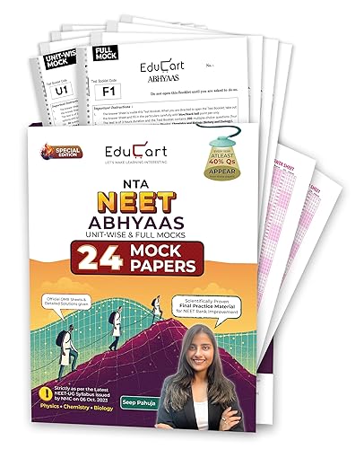 Educart Abhyaas NEET UG Mock Test Papers 2024 Final Booklets - New Full Syllabus &amp; Unitwise (Includes Supplement Revision Book on New Syllabus Additional Topics and OMR Sheets)