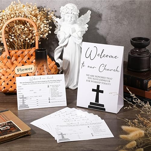 Miniatura 5 de 101 tarjetas de visitante de la iglesia, 1 tarjeta de bienvenida a nuestra iglesia y 100 tarjetas de solicitud de oración de 4 x 6 pulgadas,