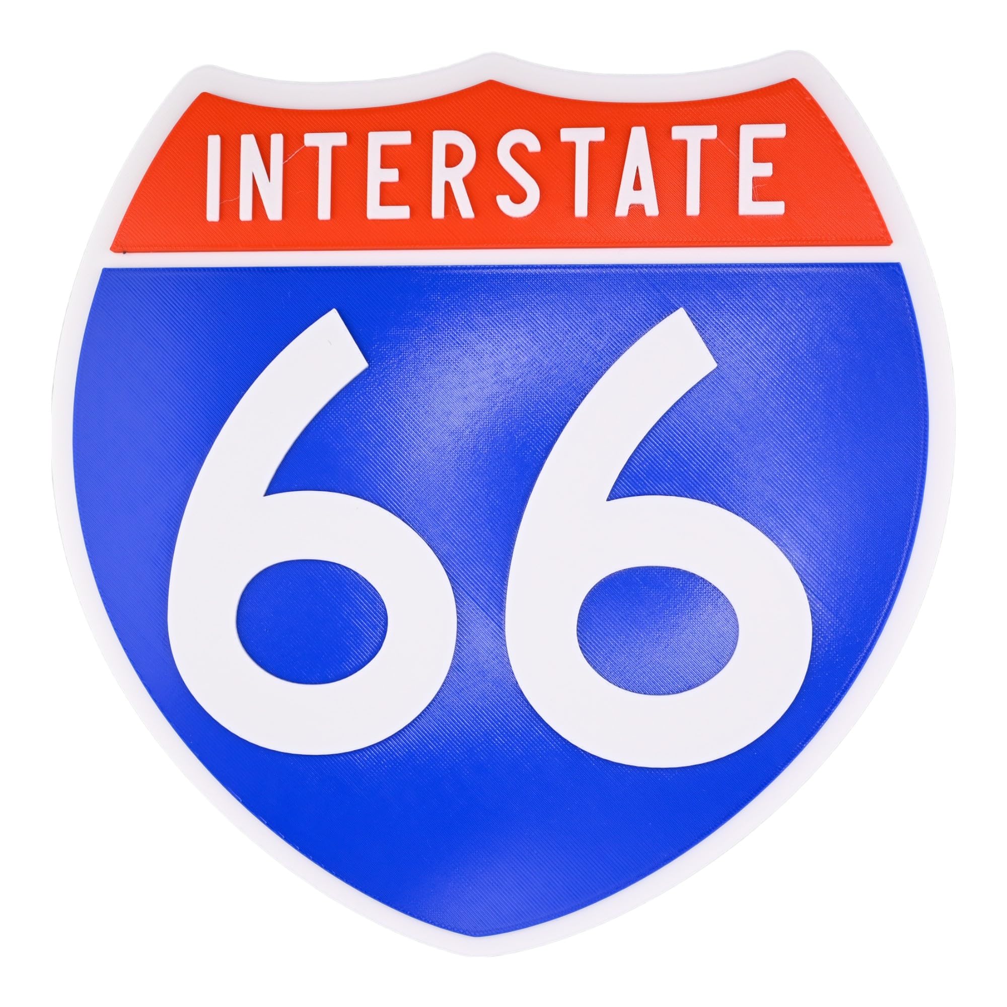 Interstate 66 Road Sign Replica Personalized Travel Sign Board Home Office and Workspace Decor Blue Red Background with