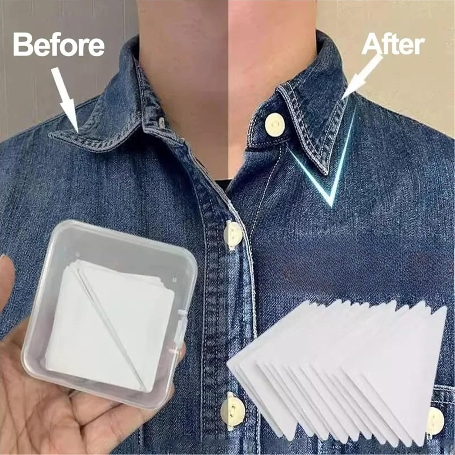 Shirt Collar Stays 60/180/300pcs Shirt Collar Paste Shape Triangle Brace Without Curling Fixed