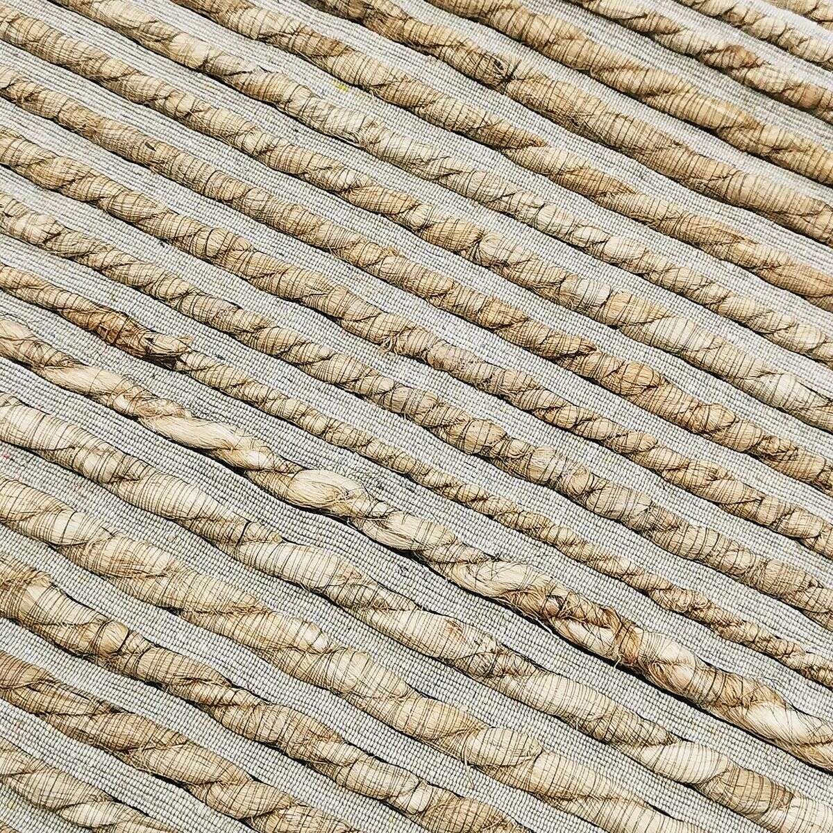 Tapis tissé et tressé en jute et coton naturel 160x230 - style bohème