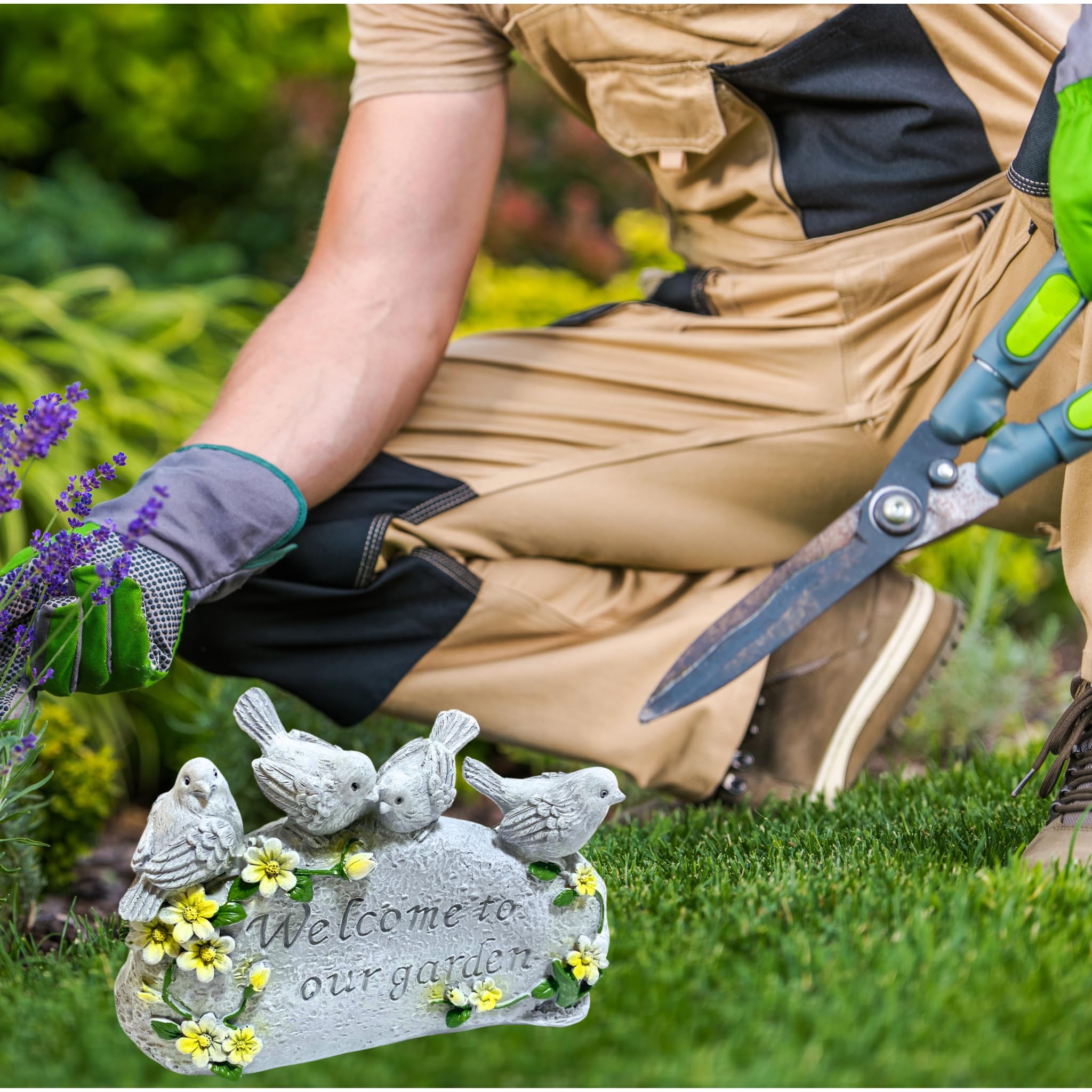 Amazon.co.jp: YukinoLea ガーデニングオブジェ 鳥 ウェルカムストーン
