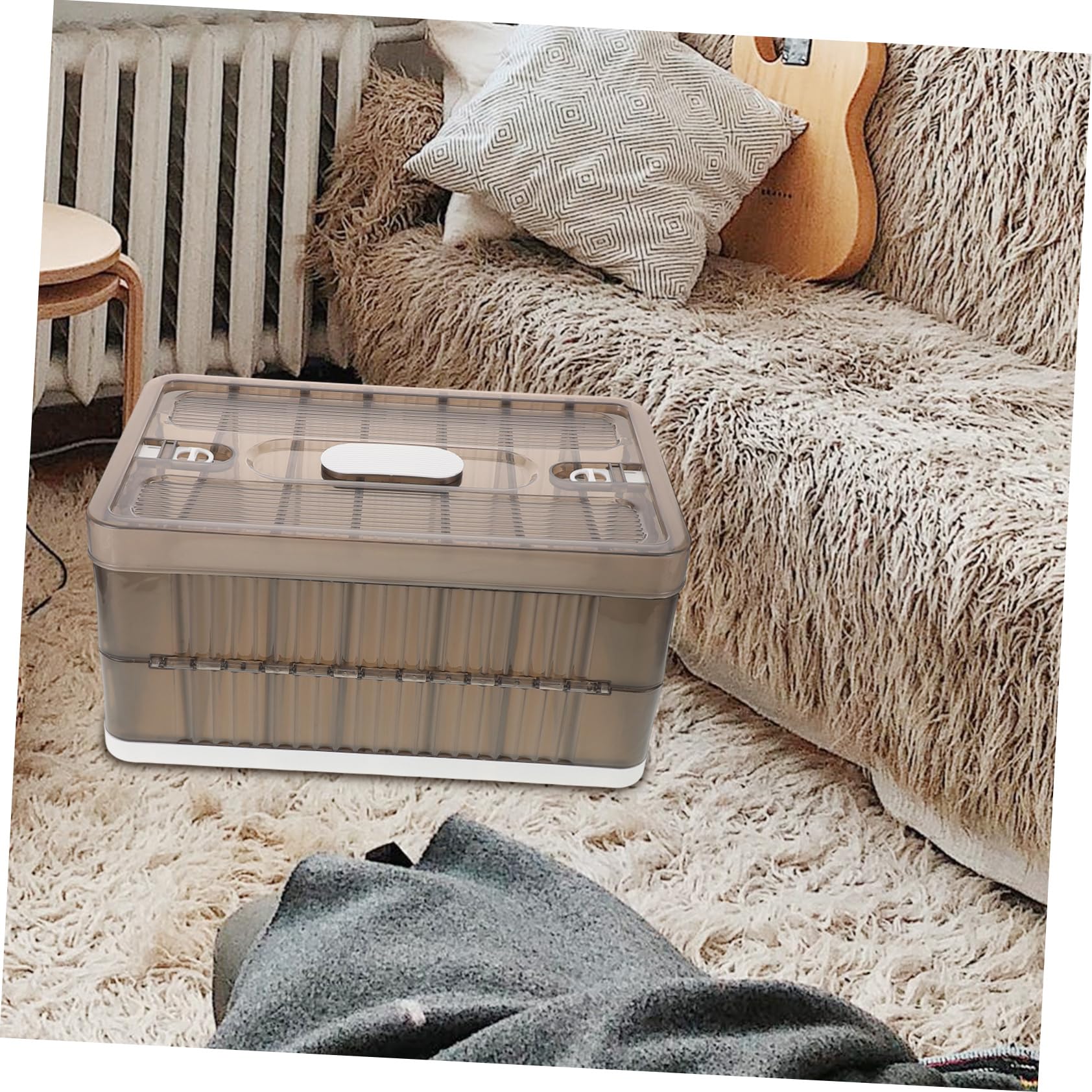MAGICLULU Caja Organizadora de Ropa Plegable Plástico Tapa Transparente Gran Capacidad con 7 Compartimentos para Armario y Dormitorio
