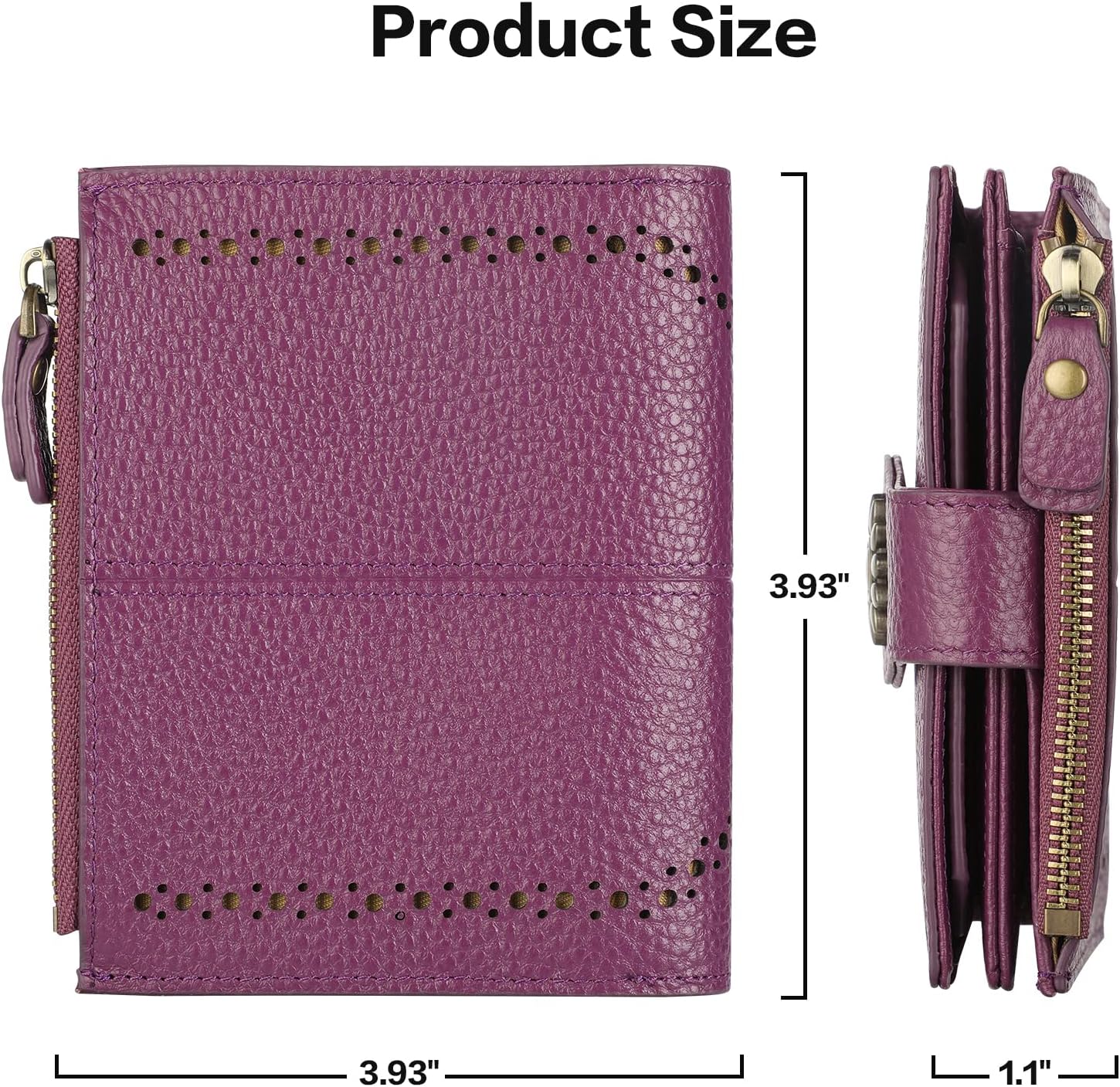 Lavemi Womens Leather Wallet Small Compact RFID Blocking Credit Card Case Purse with Zipper Pocket | Small, Compact, RFID Blocking, Zipper Pocket, Small, Compact - Image 5