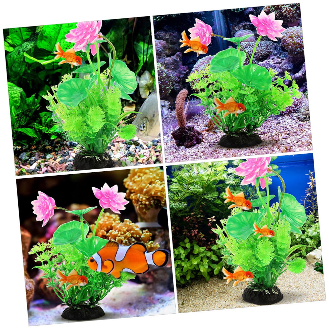 Happyyami 5 Juegos Paisajismo del Acuario Suministros para Peceras Picos De Riego Aire Artificial Plants Aqua Plant Accesorios para Peceras Decoraciones Planta De Pecera 2 Piezas * 5