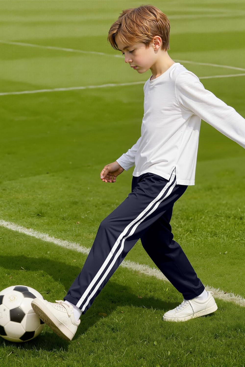 Resinta 4 Pack Boys' Fleece-Lined Open Bottom Sweatpants Boys Athletic Active Jogger Pants with Pockets and Drawstring - Image 5