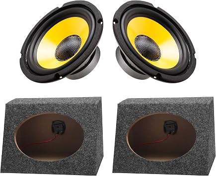 BBTO 2 Pcs Angled Style Car Audio Speaker Box Fits 6 x 9 Inch Speakers Car Audio Enclosures Sturdy Constructed Truck Speaker Box for Home Vehicle Subwoofer Sound Supplies