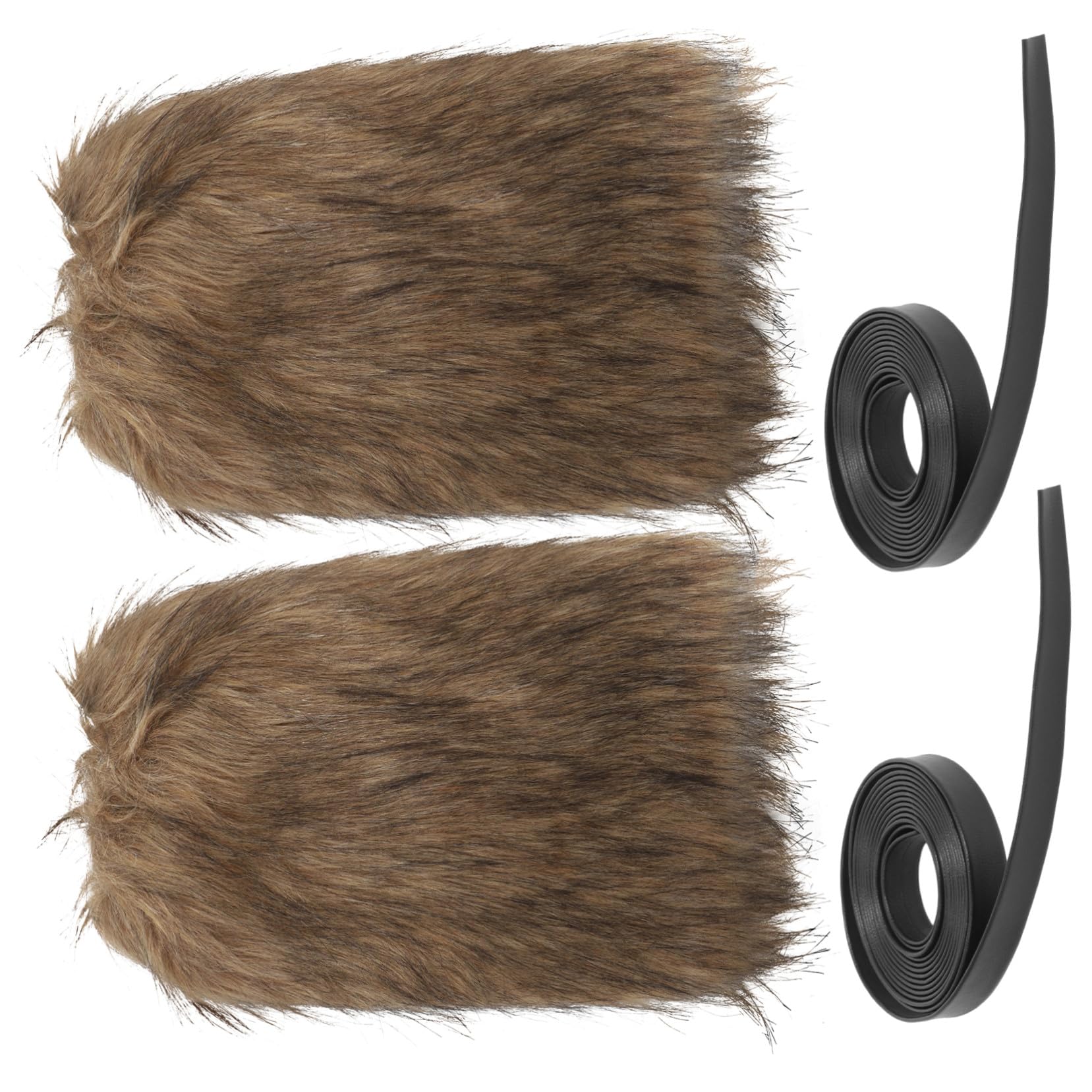 POPETPOP Guêtres Viking Fausse Fourrure Avec Sangles Élastiques – Couvre-Bottes Chauds pour Cosplay Médiéval et Halloween – Ajustables pour Hommes et Femmes