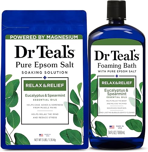 Dr Teal's Pure Epsom Salt Soak and Foaming Bath, Relax - Fitness Gifts For Him