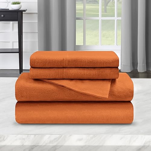 Miniatura 5 de SUPERIOR Juego de sábanas de franela de algodón, incluye una sábana encimera, una sábana bajera y dos fundas de almohada (los tamaños individuales