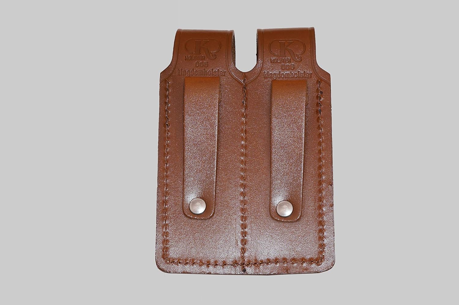 Brown Pancake Leather Holster with Thumb Break for Glock 19 & 23, RH & Double Magazine Pouch by ALIS