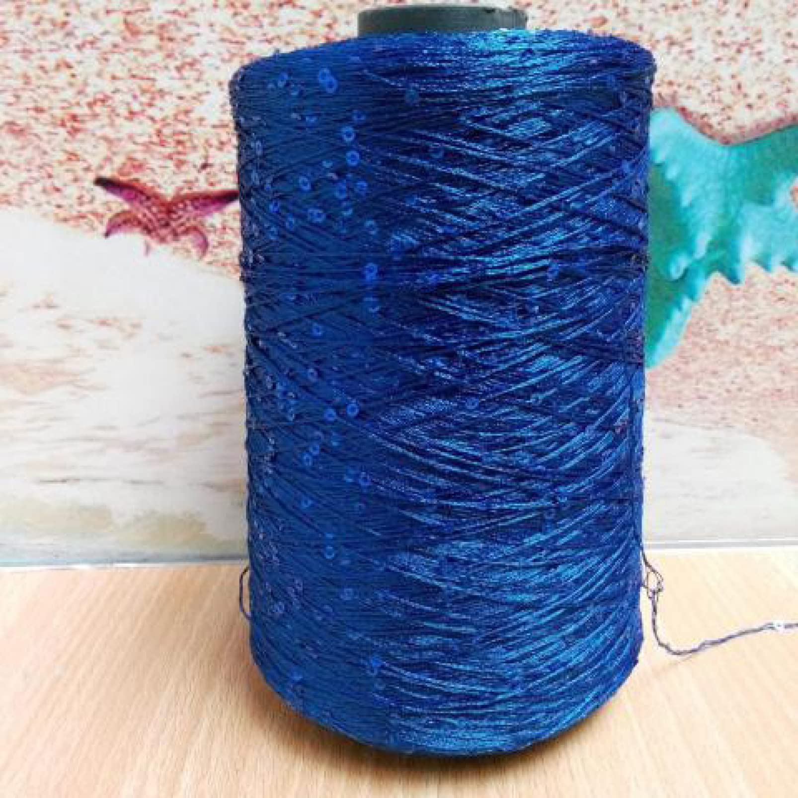 włóczka włóczka do robótek ręcznych 260g Piękny Brokat Unikalny Naturalny Lodowy Jedwab Cekin Przędza DIY Szydełkowanie Dzianie Nici do Szycia(Number 08)