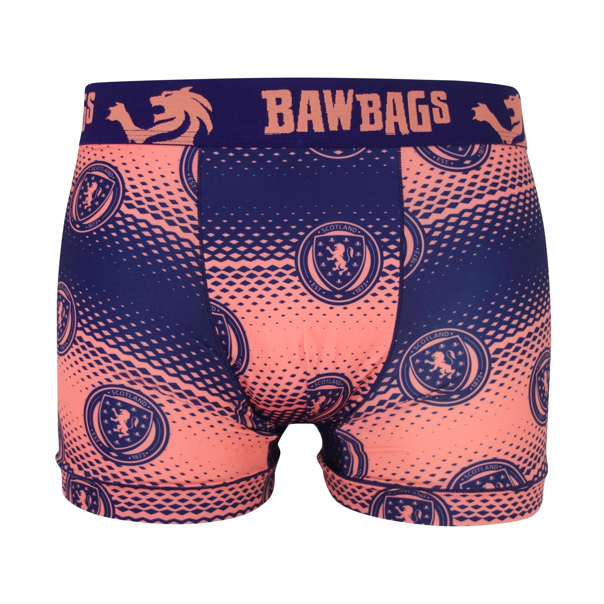 Bawbags Men's Coral Scotland National Team Fade Cool De Sacs Technical Boxers - Moisture Wicking Performance Underwear