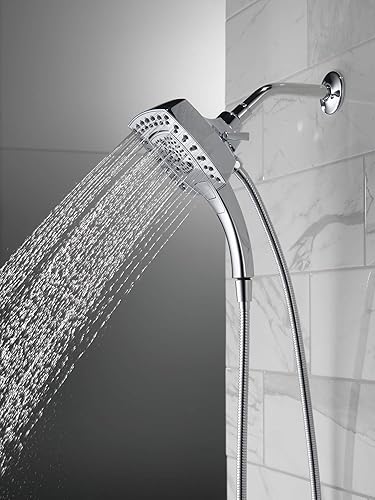 Miniatura 61 de Delta Faucet 5-Spray In2ition - Cabezal de ducha doble con rociador de mano, cabezal de ducha cromado con manguera, cabezales de ducha, acoplamiento