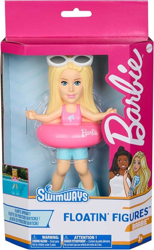 Barbie Floatin' Figure Pool Toy for Ages 3+ | Floating Waterproof Figurines Inspire Imaginative Play; Perfect Pool Party Accessories and Bath Toys for Young Swimmers