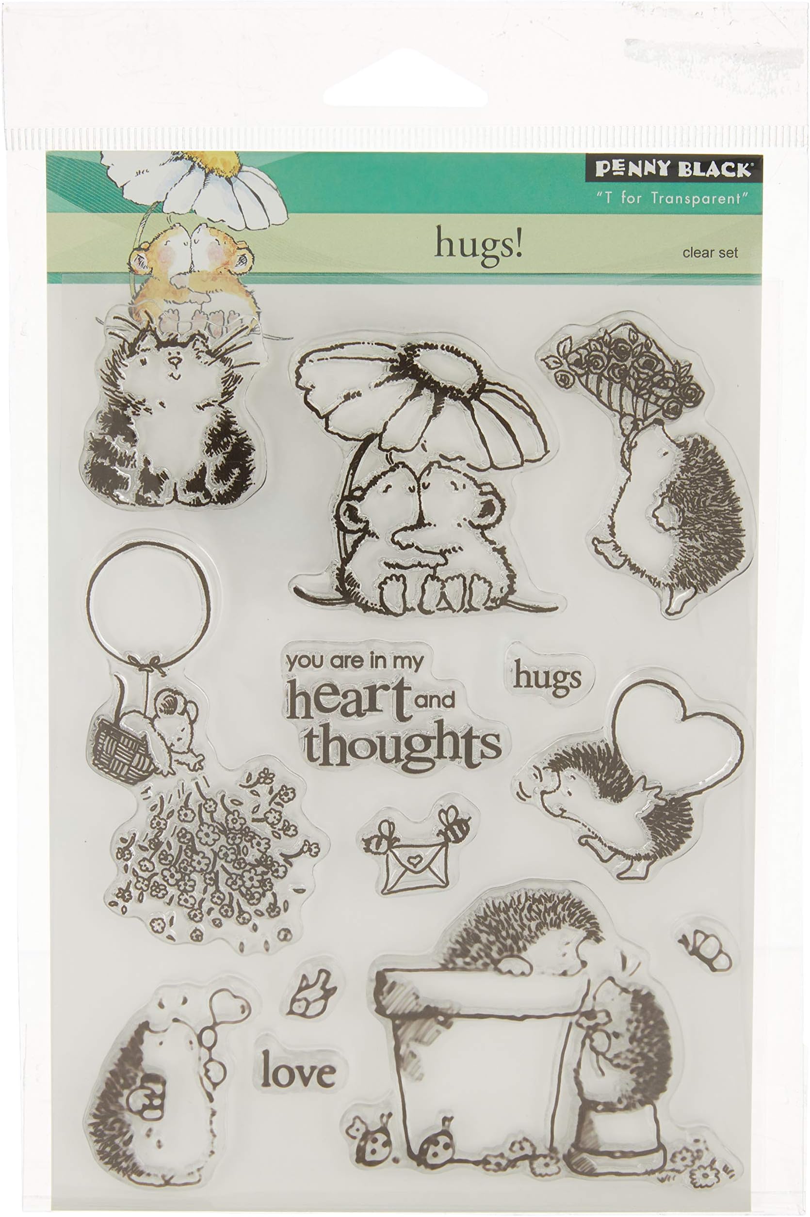 Penny Black 5 x 7.5-inch Clear Stamps Sheet-Hugs
