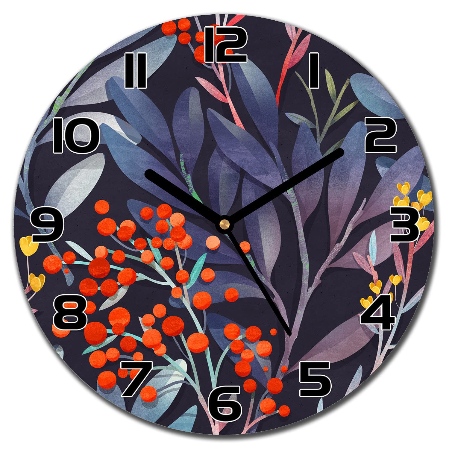Horloge en verre 30 cm Avions pour cuisine et salon avec aiguilles noires