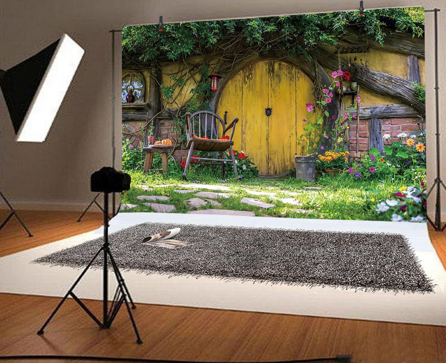 BELECO 5x3ft Fabric Hobbit Cave Backdrop Rural Hobbit - View #4