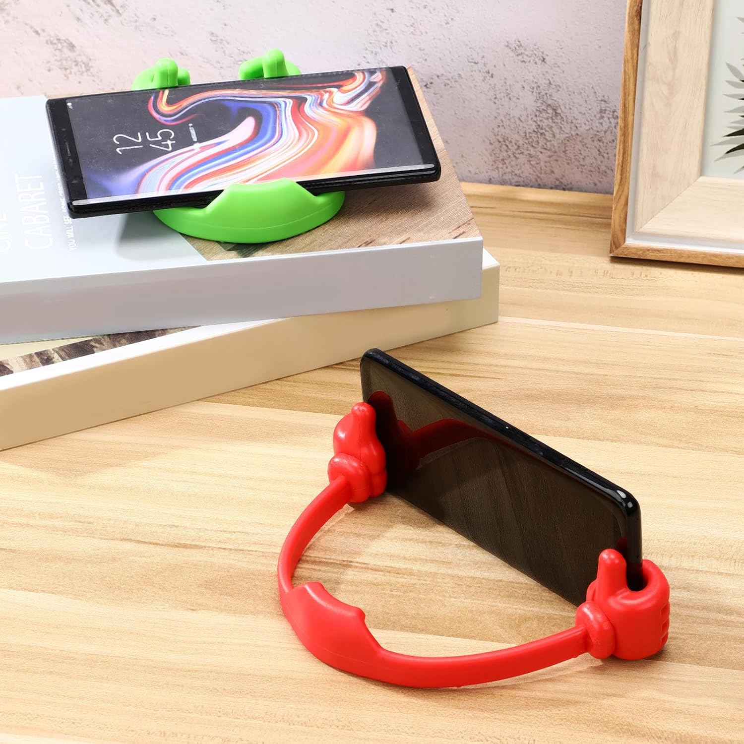 SECFOU 6 Pcs Creative Thumb Gesture Phone Holder Stand for Desk Table image 5