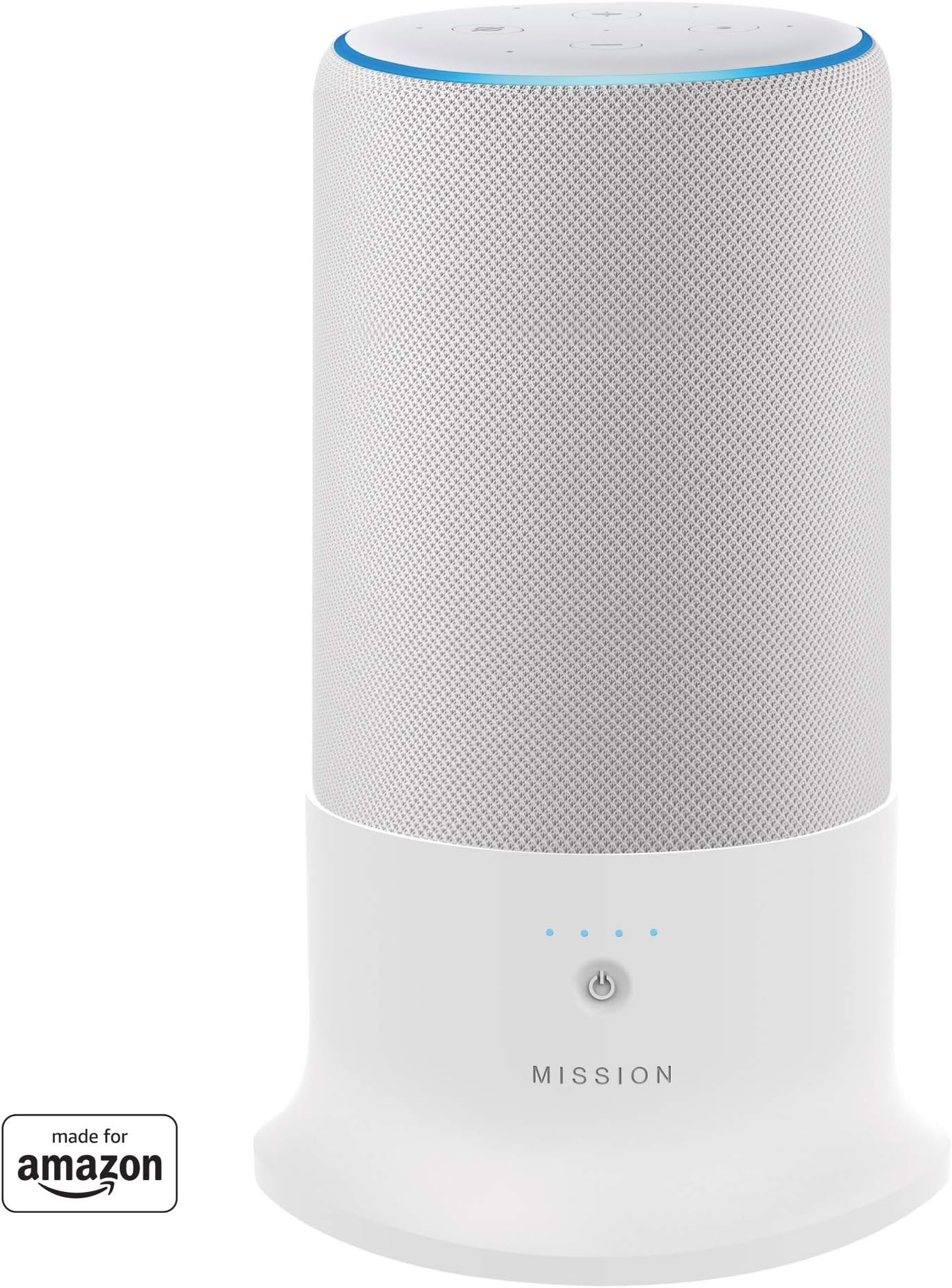 "Made for Amazon" Mission Cables Portable Battery Base for Amazon Echo Plus (2nd Generation) (White)