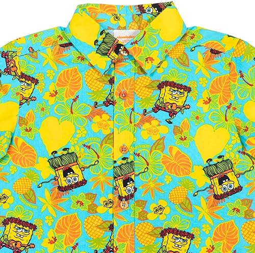 Miniatura 3 de Nickelodeon Bob Esponja Squarepants - Camisa hawaiana de manga corta con botones