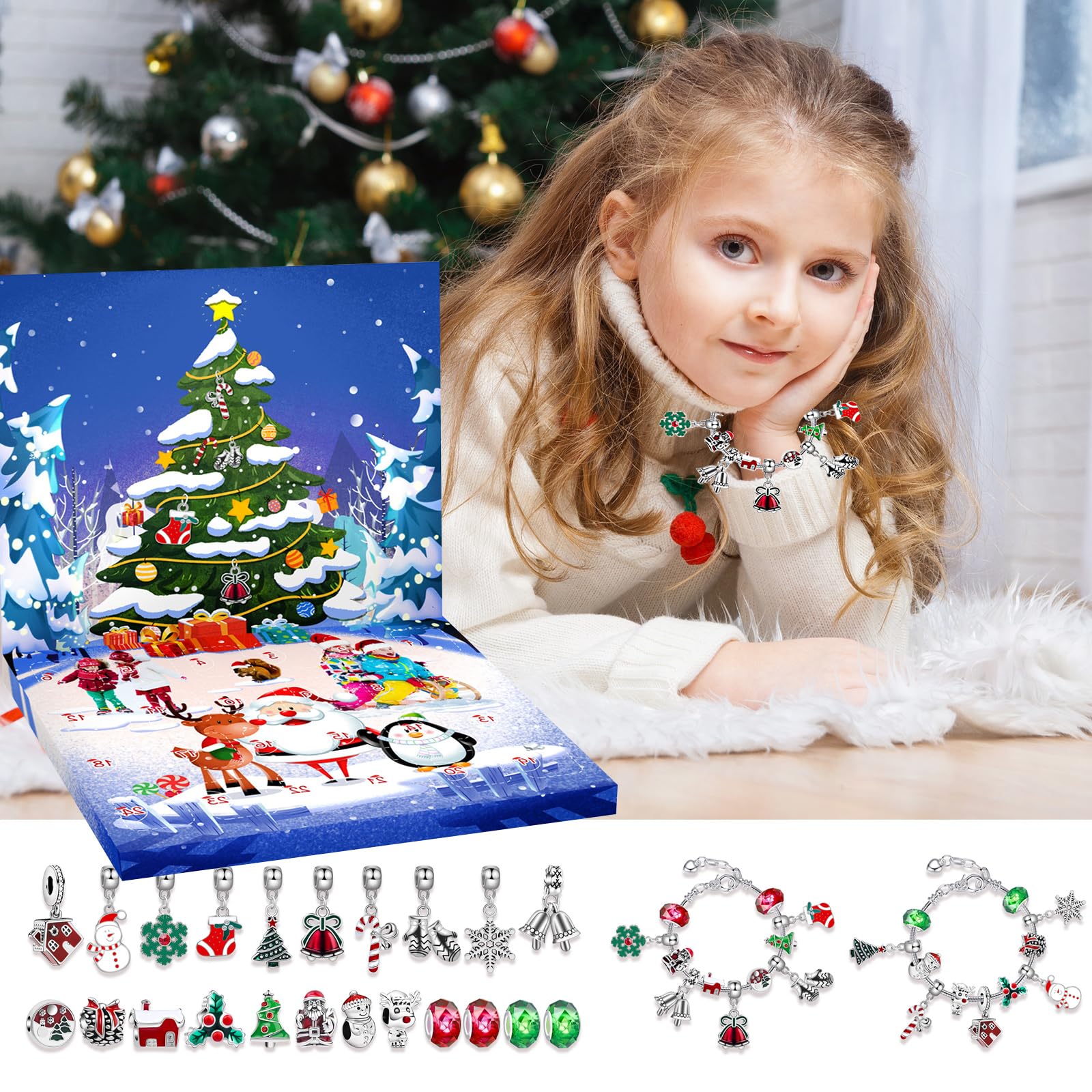 Schmuck Adventskalender 2025 Mädchen - 24 Tage DIY Schmuckset Mit Überraschungen