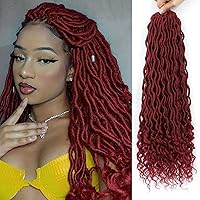 Vista 52 de Rastas de diosa de pelo de ganchillo de 18 pulgadas, 6 paquetes, pelo de ganchillo postizo previamente enrollado, pelo de ganchillo suave