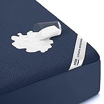 Utopia Bedding Coprimaterasso impermeabile per letto king size, in spugna premium 200 g, m², traspirante, lenzuolo con angoli elasticizzati con tasche elastiche (blu marino)