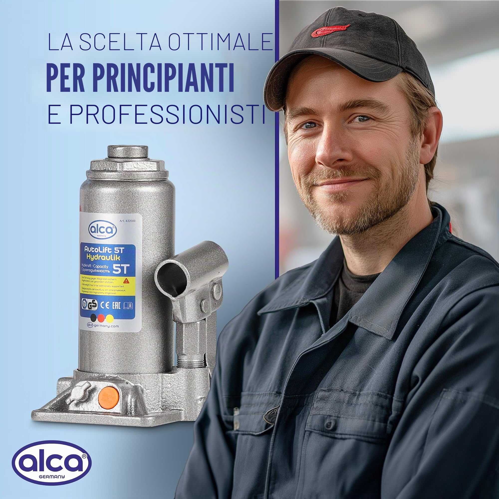 alca 432000 Cric Idraulico con Portata da 5 tonnellate