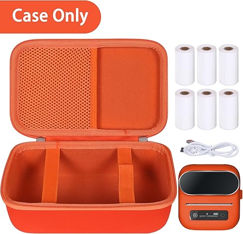 Vista 26 de khanka Hard Case with m221/M220/M110/m110s Label Maker - Portable Bluetooth Label Maker Carrying Storage Bag for Printer Labels, USB Cable and White