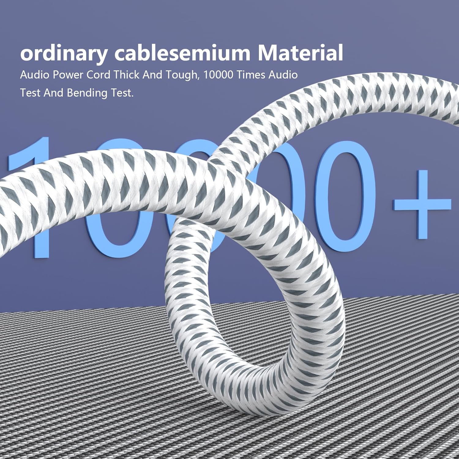 Monosaudio HiFi Power Cable Audiophile Power Cable With 3-Prong US Version Pure Copper Plugs Audio Power Cable 125V 15A, Ac Power Cord Pc Braided Sleeves Power Line For Audio Equipment Amp(4.9FT/1.5M)