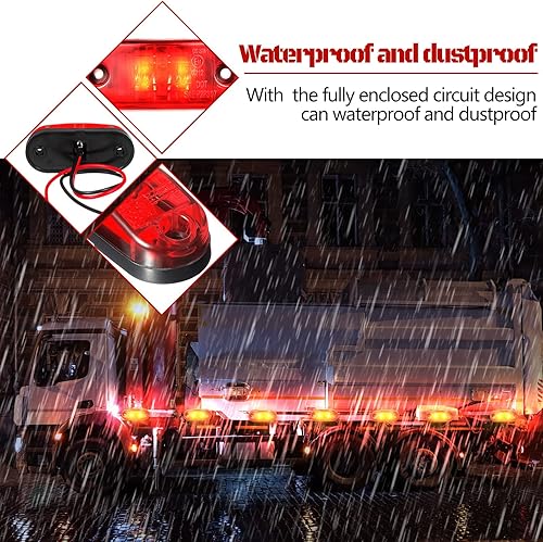 Miniatura 6 de Tallew 10 luces LED de remolque de 2.5 pulgadas, 2 diodos, impermeables, para remolque, marcador lateral, señal ovalada, luces de circulación