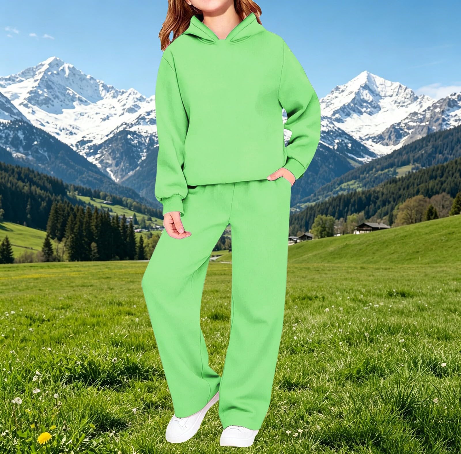 Mädchen Hoodies Sweatpants Set 2 Stück Trainingsanzug
