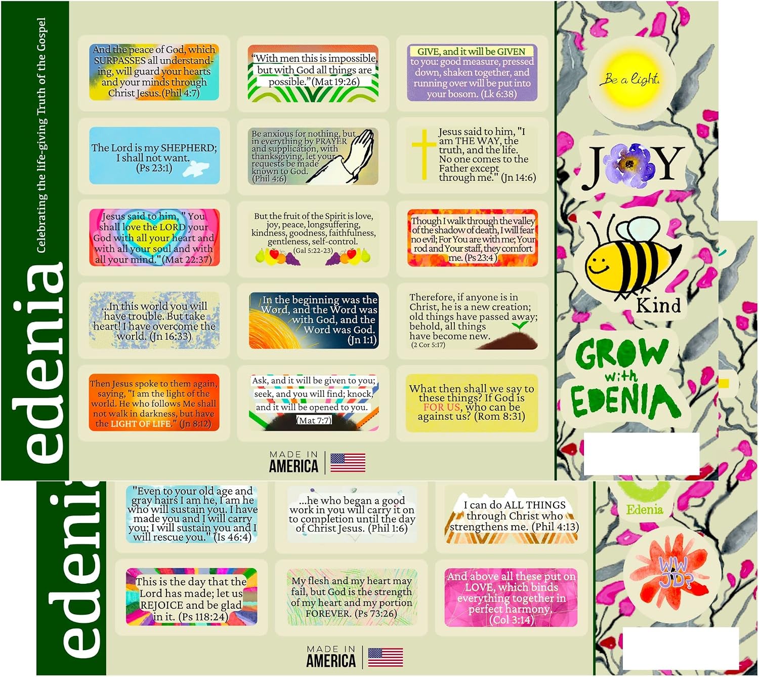 Edenia Bible Verse Stickers Aesthetic Christian Stickers for Adults Inspirational Scripture Encouraging Religious