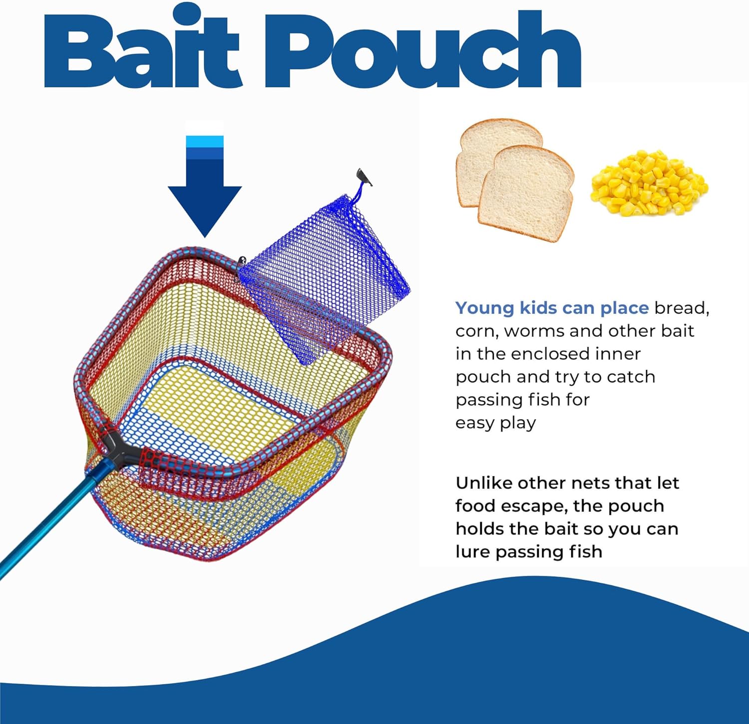 DaddyGoFish Kids Fishing Net - Extendable Telescopic Landing Net for Boy Girl Children Catching Small Fish Crab Shrimp Minnow Dragonfly Beach Pier Lake River Ocean