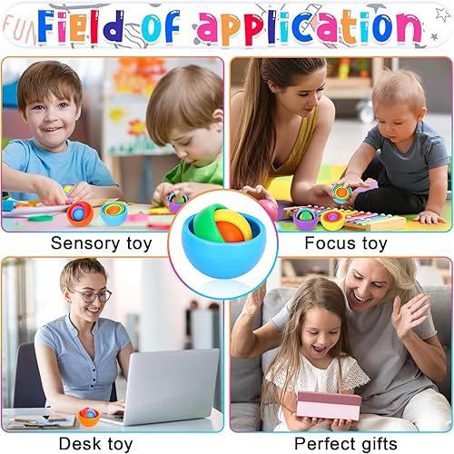 Miniatura 4 de Fidget Spinner Paquete de 4 juguetes sensoriales para niños y adultos, Fidget Spinners Ansiedad Alivio del estrés, TDAH Autismo Productos para niñas