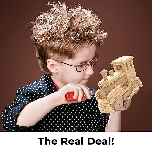 Miniatura 4 de Kraftic Kit de construcción de carpintería para niños y adultos, 2 piezas educativas de carpintería de construcción de carpintería, kit de modelo de