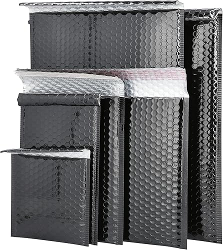 Miniatura 12 de PSBM - Sobres de burbujas rojas, 7.5 x 11 pulgadas, paquete de 250 unidades, metálico brillante, sobre acolchado de envío glamoroso, autosellado y