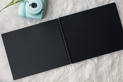 Miniatura 4 de Paper 'n Such Graduation Party Black Guest Book with Blank Pages for Polaroid Pictures, Funeral, Wedding Reception, Birthday, Bridal or Baby Shower,