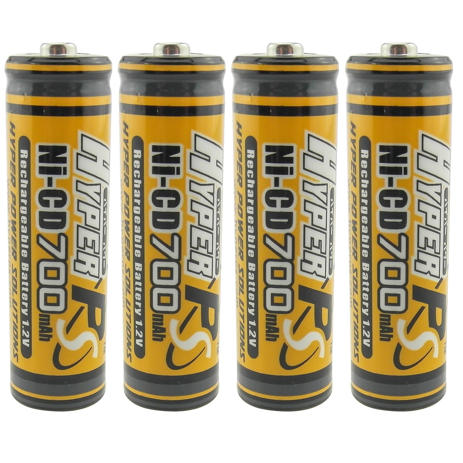HyperPS 1.2V AA 700mAh Ni-Cd NiCd Rechargeab​le Battery for NiCd Solar Panel Light Lamp, RC Toy (4)